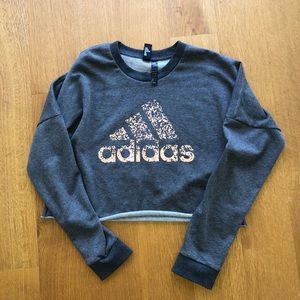 Adidas Grey Cropped Sweater